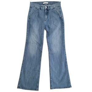 Fidelity Denim Ultra Flare High Rise Pleated Jean Jason Trotzuk Made in USA | 29